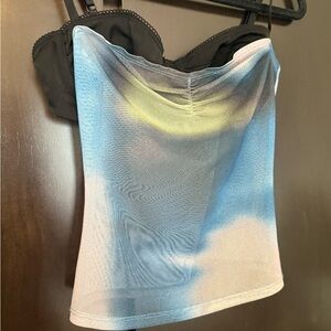 Miaou Black and Blue Camisole Top